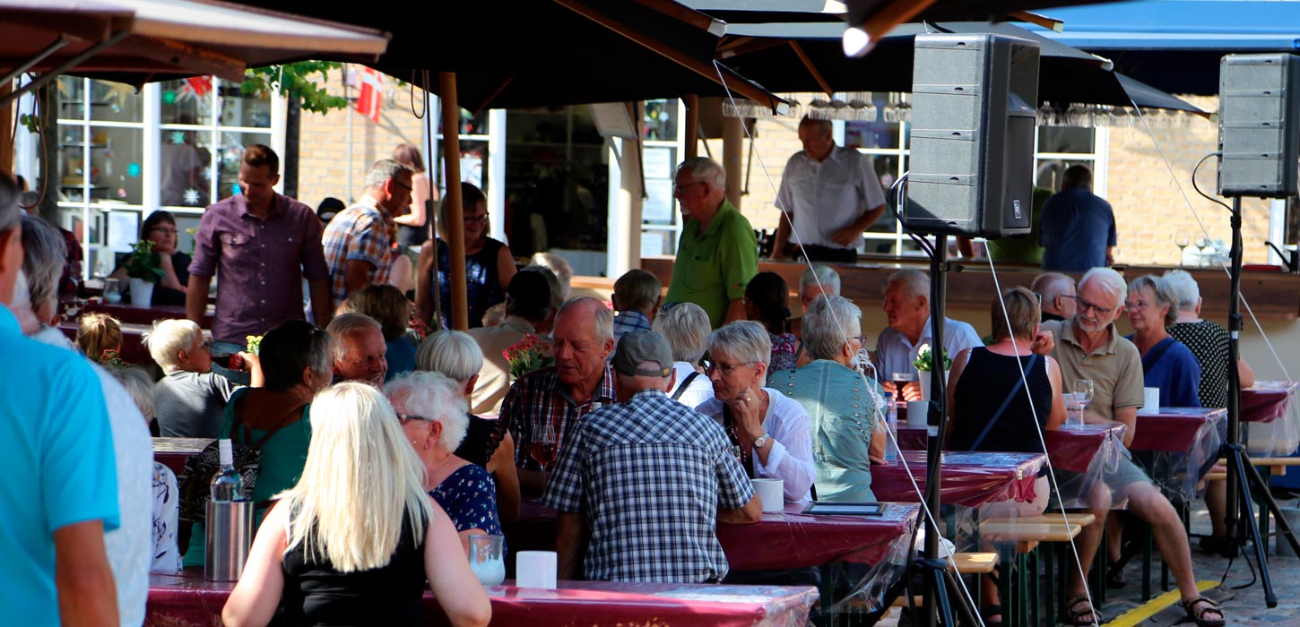 The square during wine festival in Christiansfeld