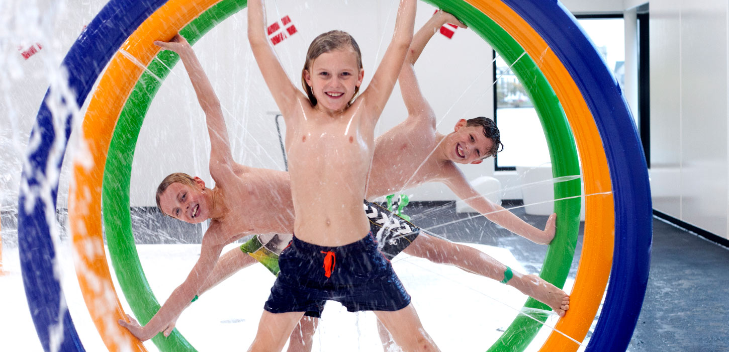 Børn i Sprayparken i Kolding