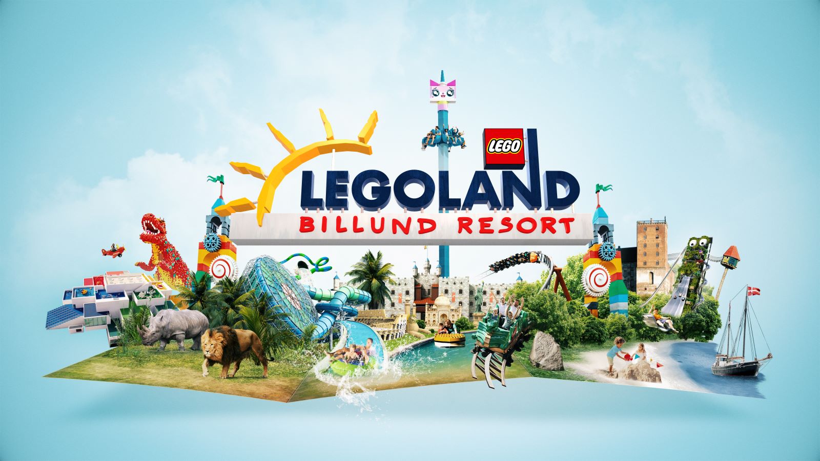 I LEGOLAND Billund Resort møder du dinosaurer og løver. Suser rundt i de vildeste rutsjebaner. Sejler og bygger sandslotte. Udforsker et kongeslot eller en vikingeborg. Og meget, meget mere.
