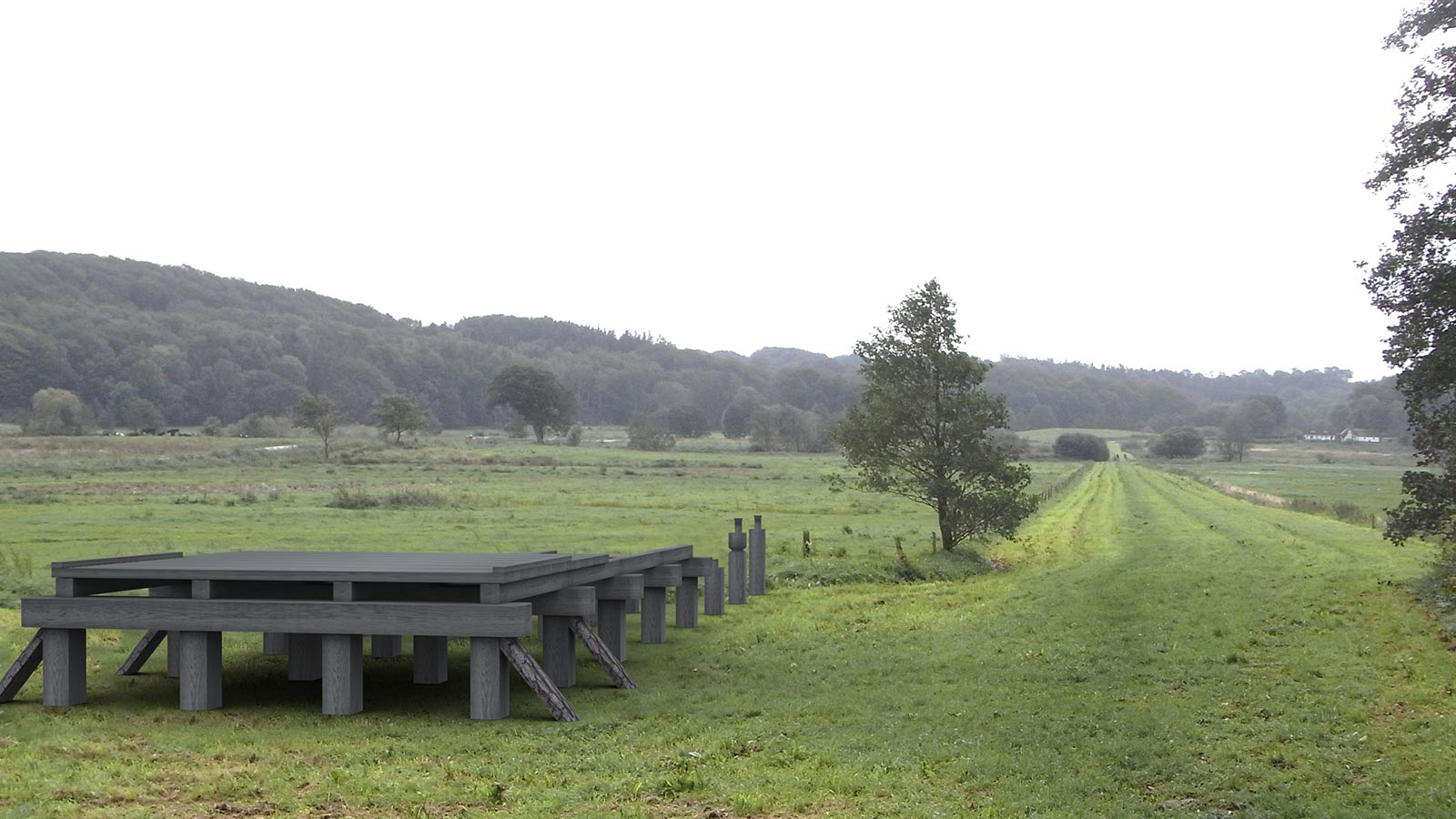 De gamle hjulspor fra vikingetiden kan stadig ses i landskabet ved Ravningbroen.