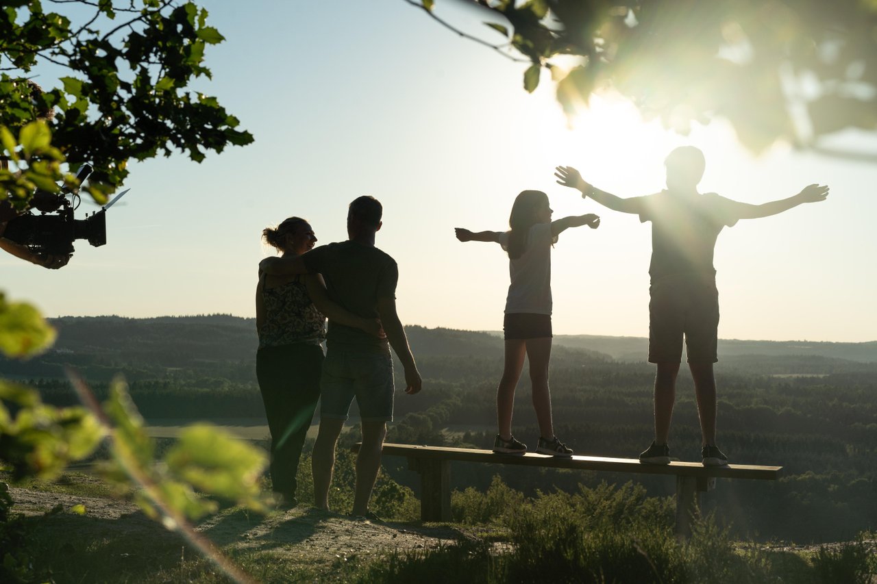 Bekijk het uitzicht vanaf de Sukkertoppen in het Kustland, in Zuidoost Jutland, Denemarken
